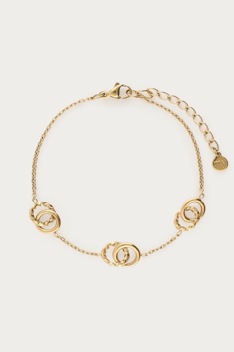 My jewellery Armband met driedubbele cirkels goud