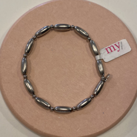 my jewellery armband | zilveren kralen op elastiek diversen*