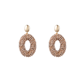 Go Dutch Label oorbellen | full-on beads oval gold goud