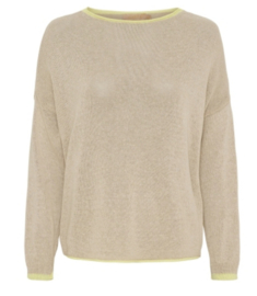 marta du chateau knitted top Margueritte beige/geel