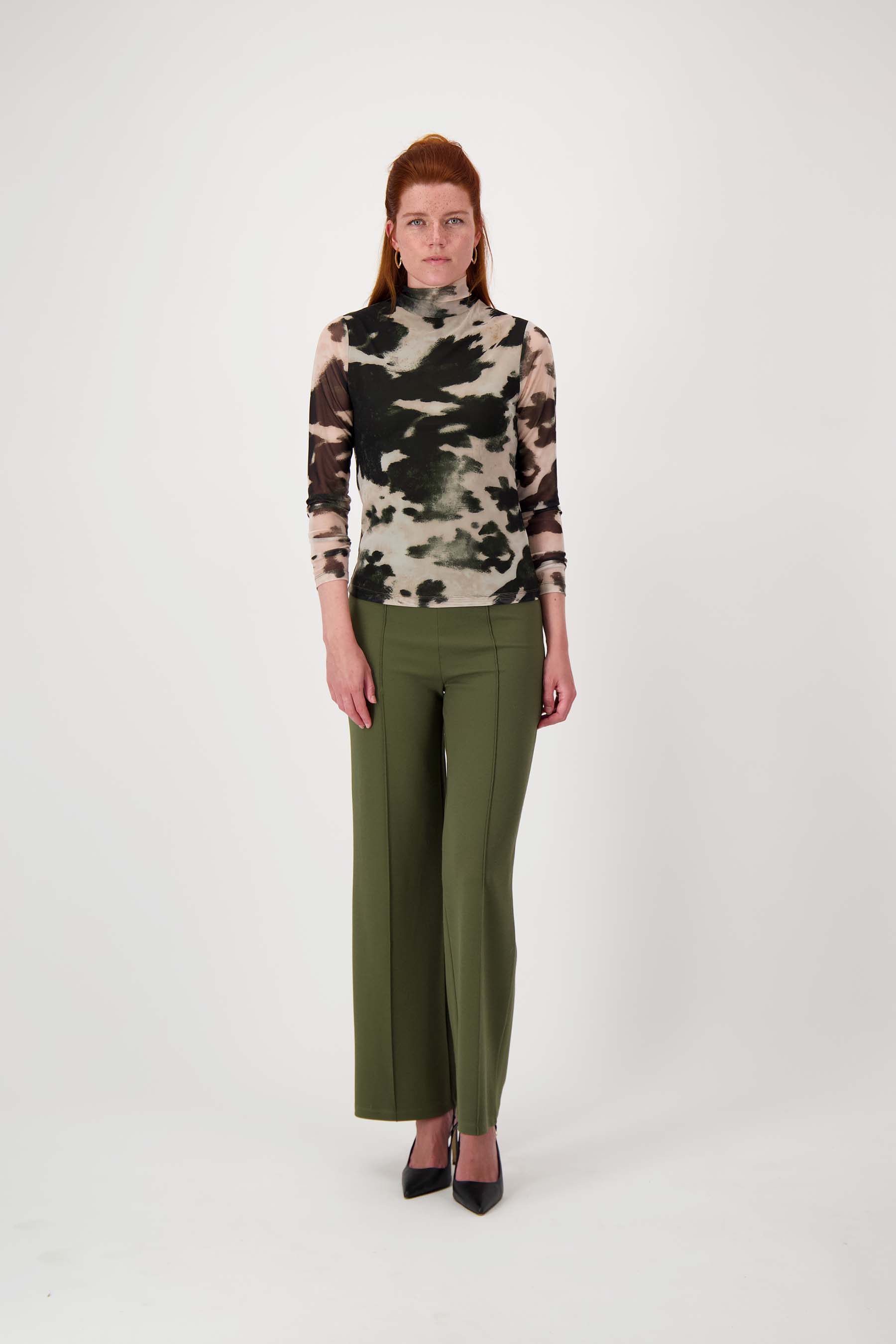 zusss mesh top met vlekkenprint
