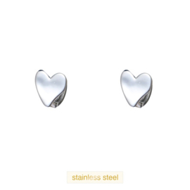 Go Dutch Label oorbellen Wavy Heart Hoop zilver