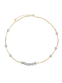 rose en camellia ketting staafjes goud zilveren bolletjes