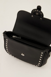 MY Jewellery tas | zwarte schoudertas met zilverkleurige studs
