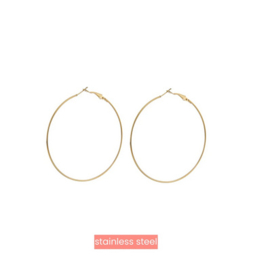Go Dutch Label oorbellen Essential Hoop - 14K - 60x1.2 mm