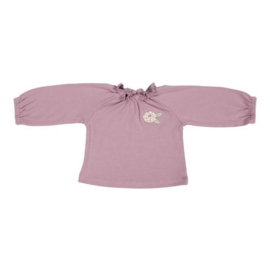 Little Dutch shirt lange mouw raglan | geborduurd bloemetje mauve
