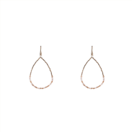 Go Dutch Label oorbellen elegant beads drop 14k + white mix