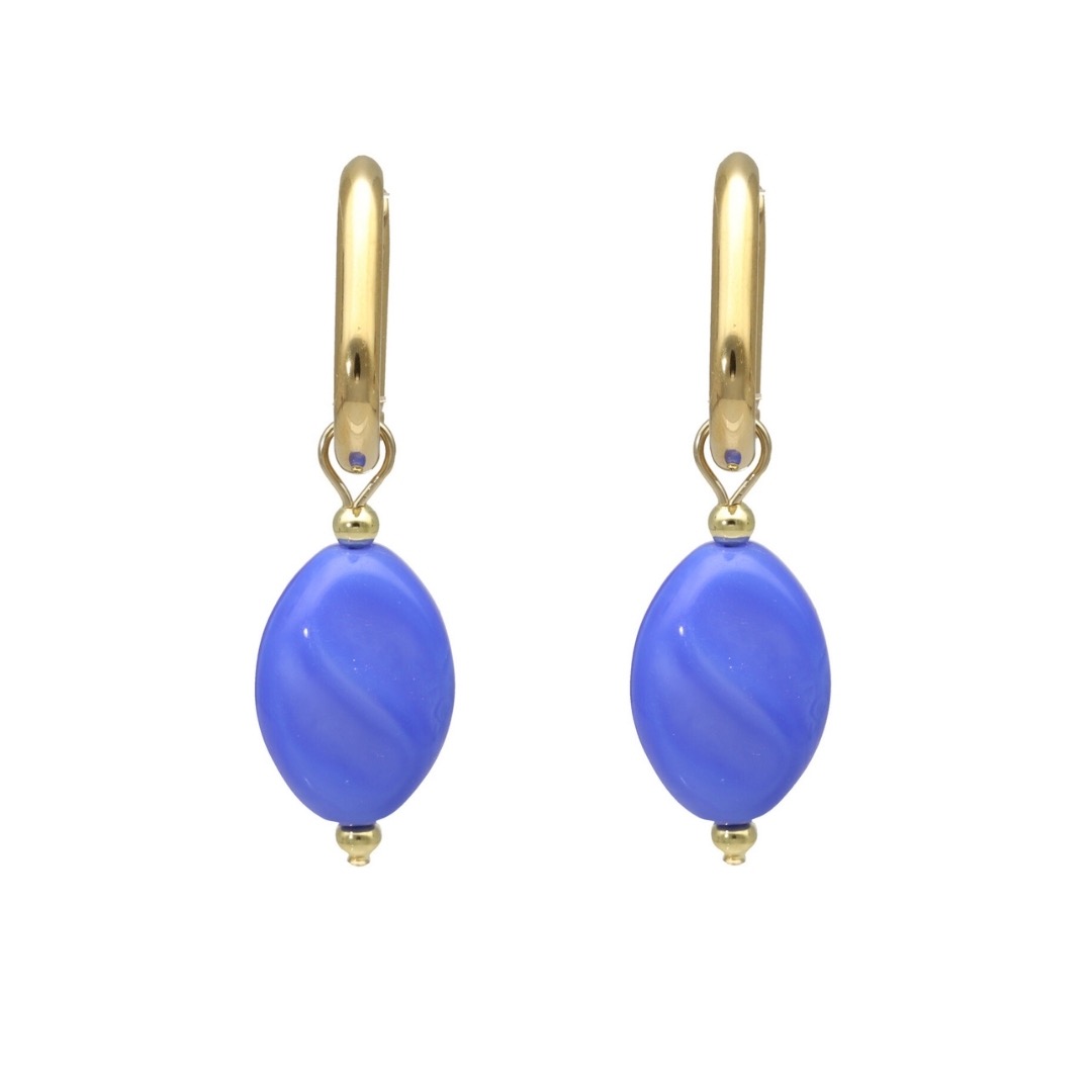camps & camps oorbellen Glass Bead Sapphire