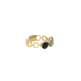 Camps & Camps ring Swarovski Trio Ring Jet Black