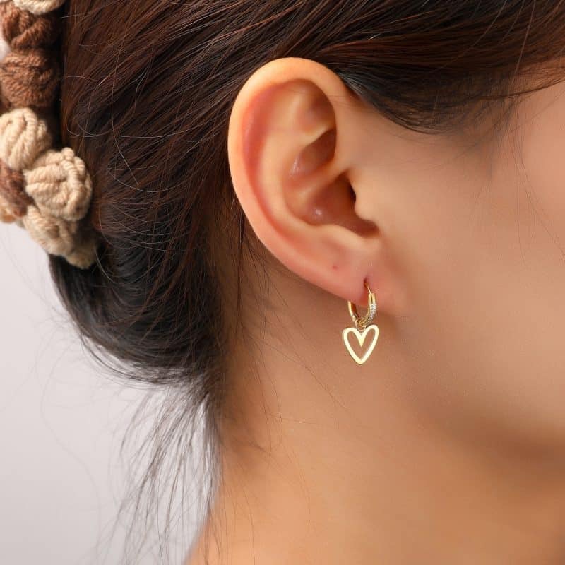 Go Dutch Label oorbel met hart en strass