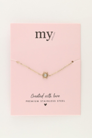 My jewellery armband zon en strass goud