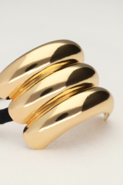 My jewellery haarelastiek driedubbele goudkleurige curve