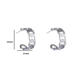 Go Dutch Label oorbellen Flat Link Creool - RH