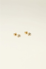My Jewellery oorbellen Universe studs met vierkante zilveren steentjes goud