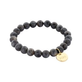biba armband natuursteen kralen Black Labradorite