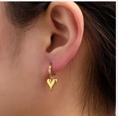 Go Dutch Label oorbellen Sparkle Heart Hoop goud