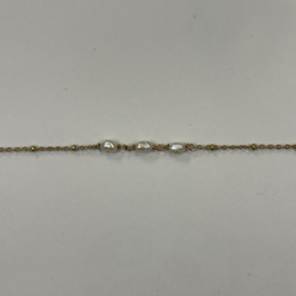 My jewellery armband 3 parels goud