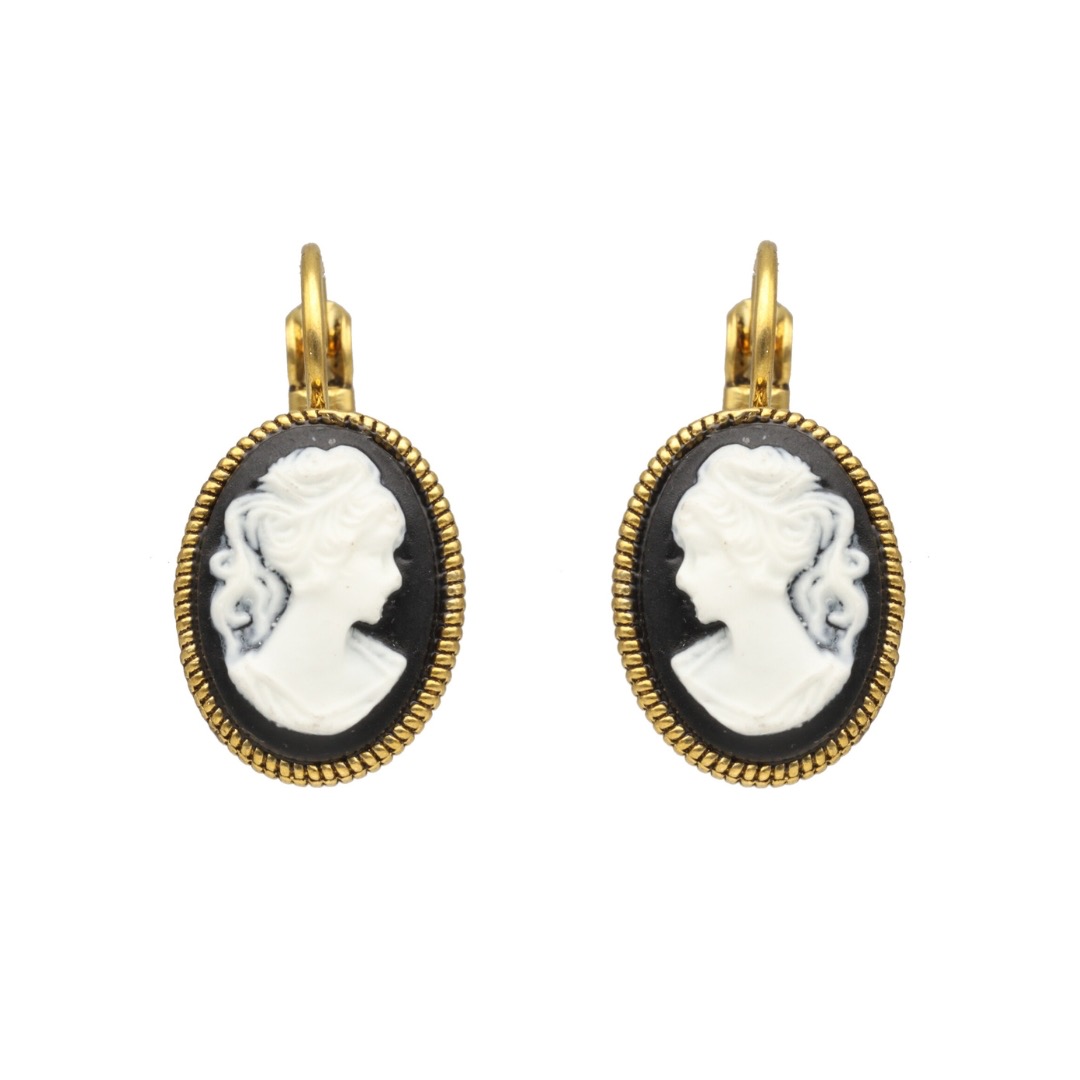 Camps & Camps oorbellen Cameo Black