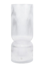 Zusss glazen vaas met ribbels | wit.