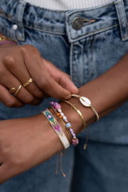 My Jewellery armband | art gouden koord armband met schelp