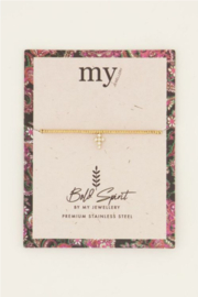 My Jewellery armband | Bold Spirit elastische armband met strass kruis