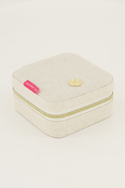 My Jewellery beige linnen look sieraden etui klein