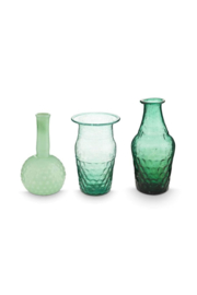 Pip Studio Set/3 Vazen Glas Klein Blauw-Groen