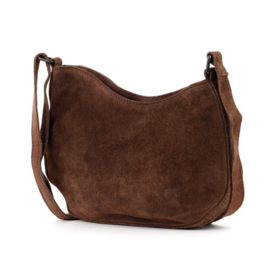 Bear design suede schoudertasje 'Tamara' choco