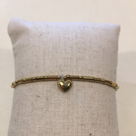 My jewellery armband | stretch hartje goud