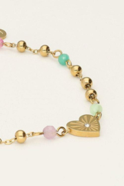 My Jewellery armband hart kralen goud