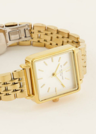 My Jewellery horloge | vierkant horloge met witte wijzerplaat goud