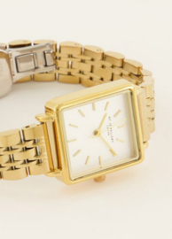 My Jewellery horloge | vierkant horloge met witte wijzerplaat goud