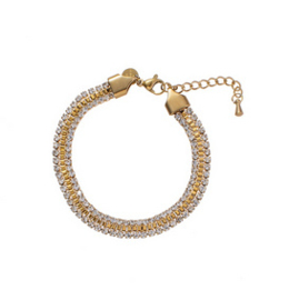 Go Dutch Label armband | kristal rijen goud