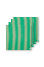 Pip Studio Set/4 Napkins Stripes Green 40x40cm