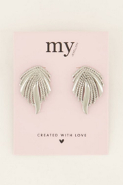 My Jewellery statement studs met reliëf | zilver