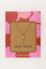 My Jewellery Vintage ketting met platte roos goud