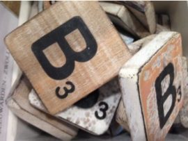 cottoncounts houten letter | Scrabble letter b