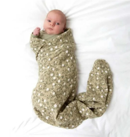 A Little Lovely Company swaddle | blossom dark sage