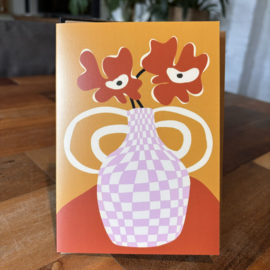 east end prints checkered retro flower pot