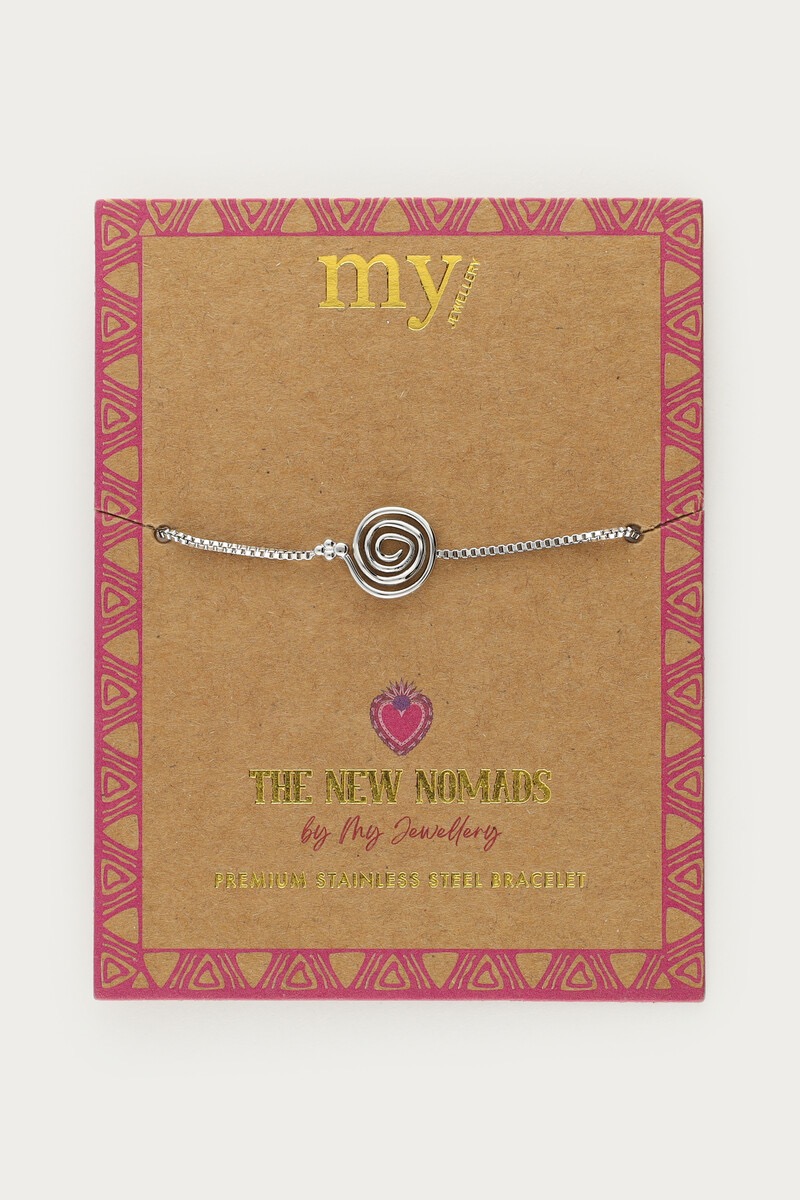 My jewellery Nomads armband met minimalistische swirl zilver
