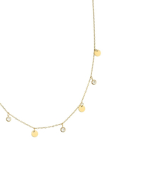 rose en camellia ketting strass en muntjes
