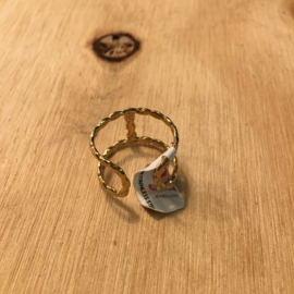 My Jewellery ring | verstelbare ring streep goud.