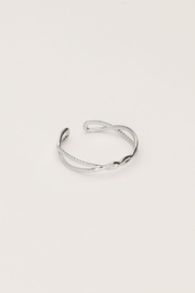 My jewellery verstelbare ring Vintage minimalistische twisted zilver