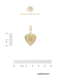 rose en camellia bedel hart met klaver medallion