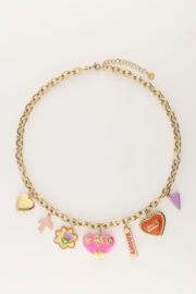 My Jewellery ketting | art ketting met verschillende bedels goud