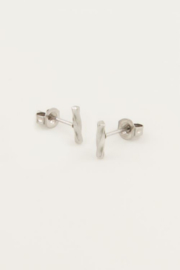 My Jewellery oorbellen | oorbellen studs staafje gedraaid zilver