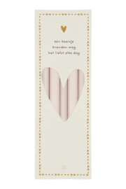 Zusss doosje met 10 smalle kaarsjes | beige