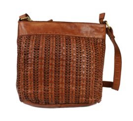 Bear Design schoudertas 'Gwen' | cognac gevlochten