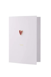 Zusss wenskaart met broche hart rood liefs