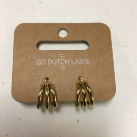 Go Dutch Label oorbellen | ringen drie dubbel goud.